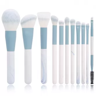 Dongshen private label makeup brush custom logo cruelty-free synthetic hair blue cute makeup brush set