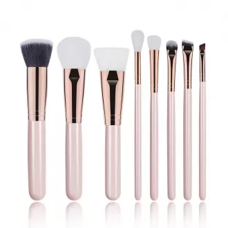 Dongshen vegan 8pcs synthetic hair makeup brush set high quality foundation powder blending brush makeup tools