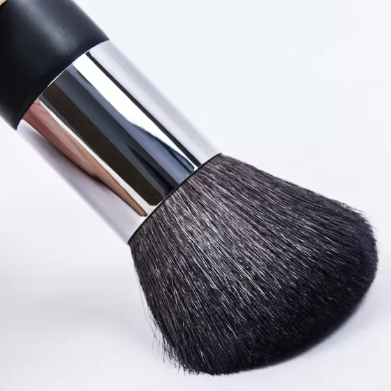 Dongshen single big powder brush makeup high quality goat hair soft black wood handle large loose powder brush