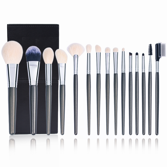 Dongshen makeup brush manufacturer wholesale luxury goat hair grey makeup brush set makeup tools