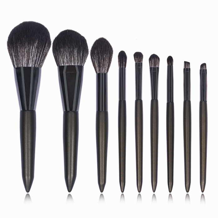 Dongshen new design cosmetic brush wholesale high density soft synthetic hair wooden handle makeup brush set