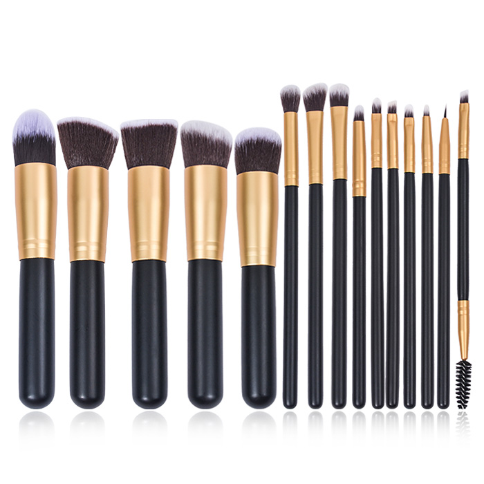Dongshen makeup brushes wholesale high quality 15pcs vegan synthetic hair professional private label makeup brush set