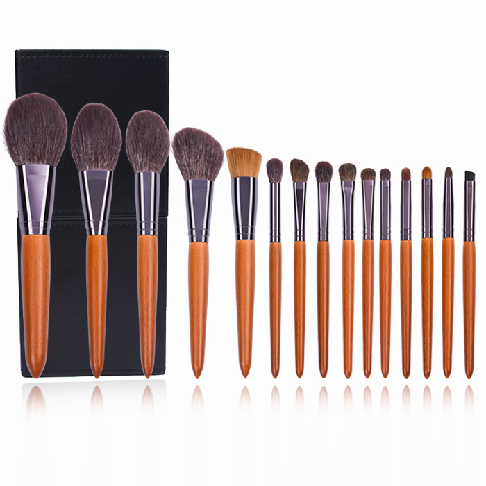 Dongshen luxury soft skin-friendly goat hair premium wooden handle professional makeup brush set