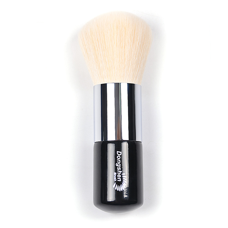 Dongshen high quality makeup brush skin-friendly vegan fiber synthetic hair wood loose powder brush
