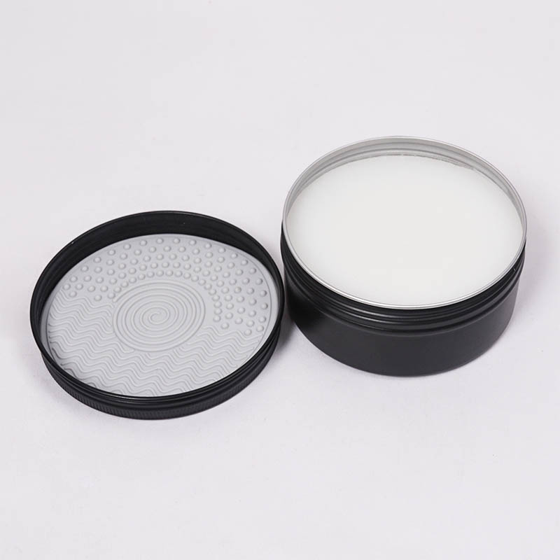 Dongshen wholesale makeup brush cleaner vegan cosmetic sponge brush soap with silicone pad
