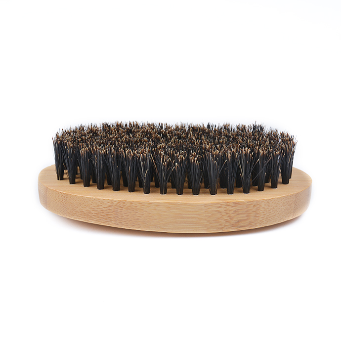 Dongshen private label beard brush comb custom logo bamboo handle black boar bristle men beard brush